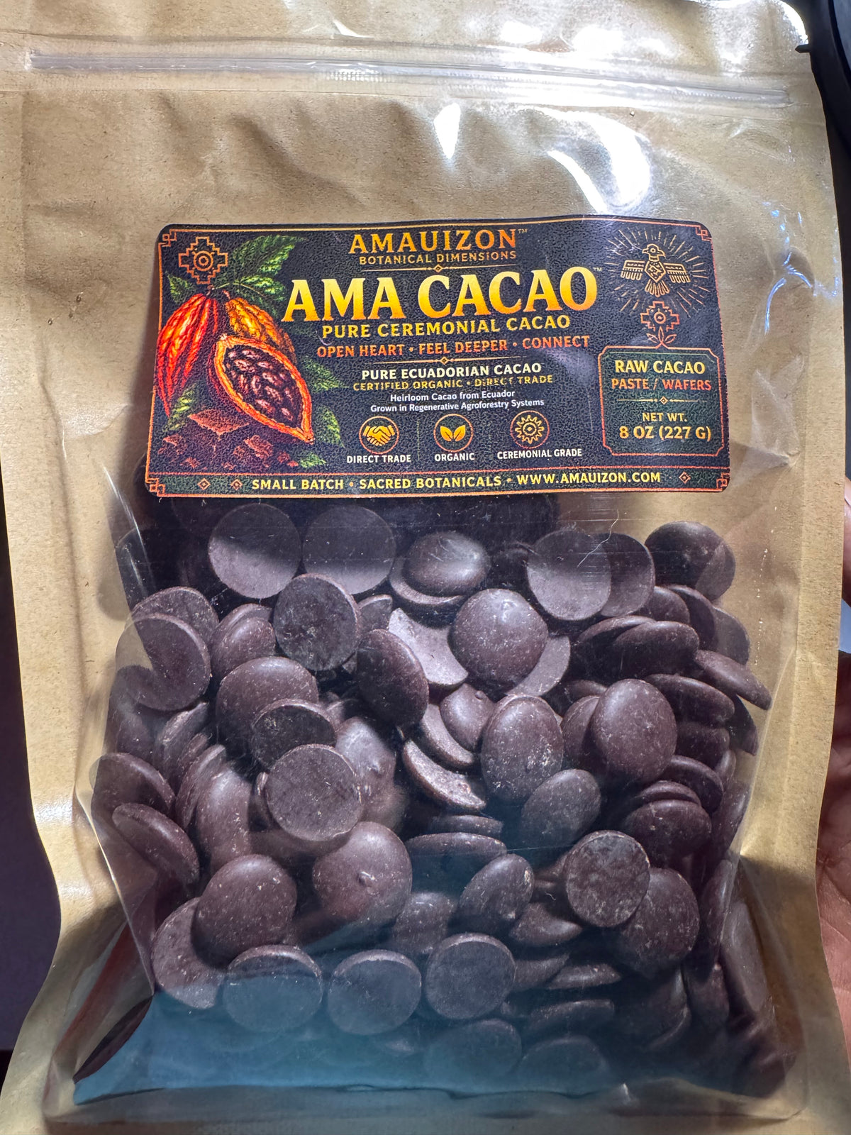 Certified Organic Ceremonial "Ama" Cacao