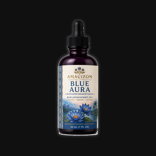 Blue Aura™ Blue Lotus + Reishi botanical tincture, 30 mL bottle with dropper — studio v2