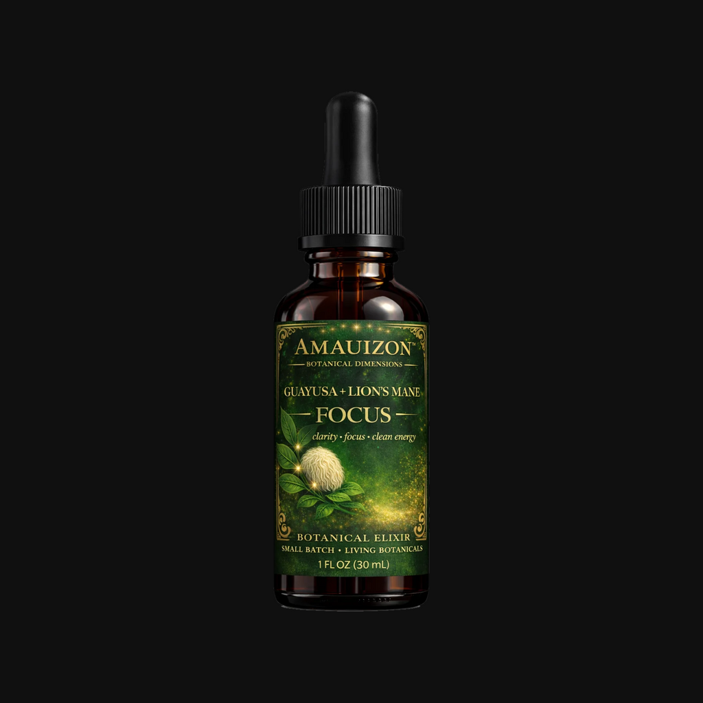 FOCUS — Guayusa + Lion's Mane botanical elixir, 30 mL bottle — studio