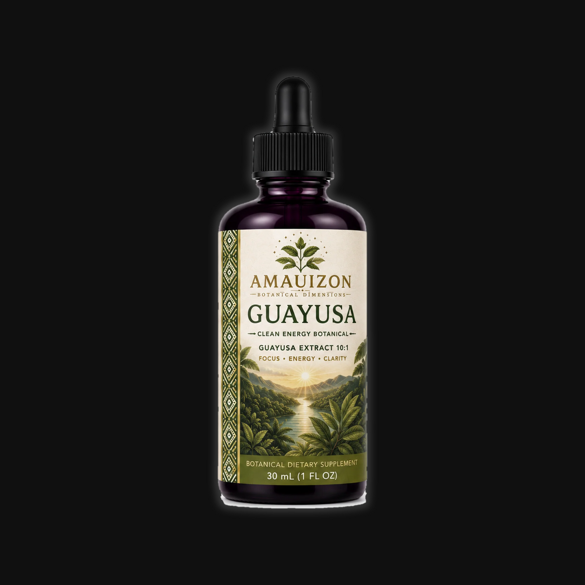 Guayusa™ Clean Energy botanical tincture, 30 mL bottle with dropper — studio v2