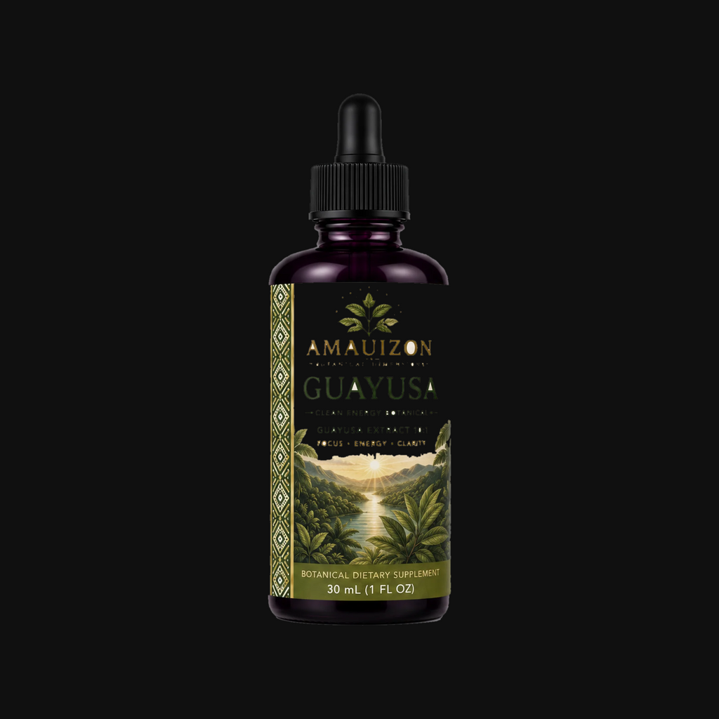 Guayusa™ Clean Energy botanical tincture, 30 mL bottle with dropper — studio