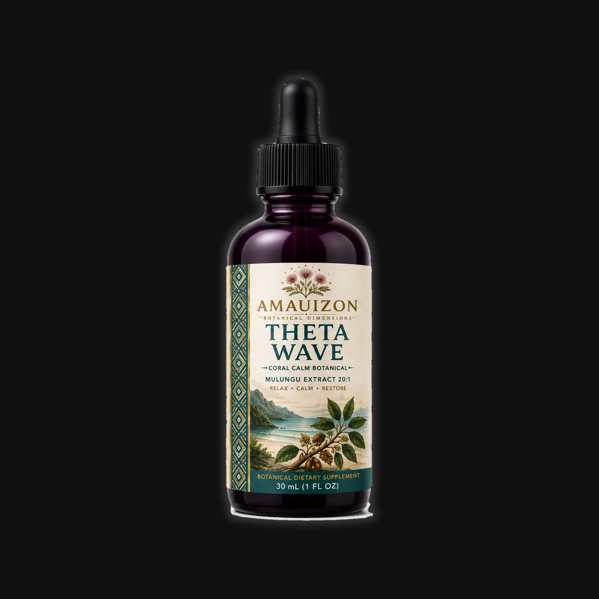 Theta Wave™ Mulungu botanical tincture, 30 mL bottle with dropper — studio v2